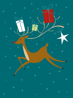 xmas-flying reindeer