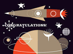 grad-congrats rocket in space