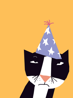 bday-crabby cat/belated