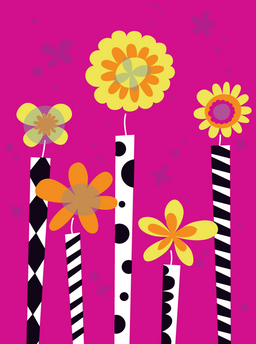 bday-flowery candles