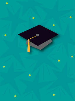 grad-cap on field of stars