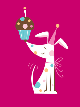 bday-spotted dog and cupcake