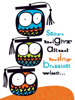grad-stack of owls