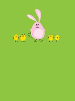 east-easter bunny with little chicks