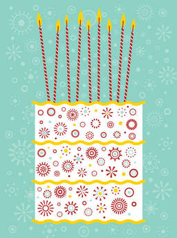 bday-tall b-day cake w/ sparkles