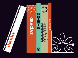 thank-books on shelf