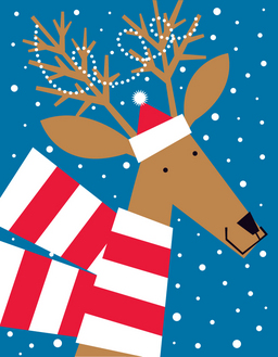 xmas-deer with scarf