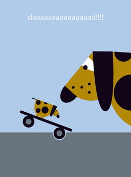 fathr-skateboard pup