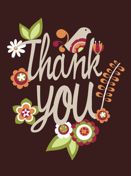 thank-bird and flowers