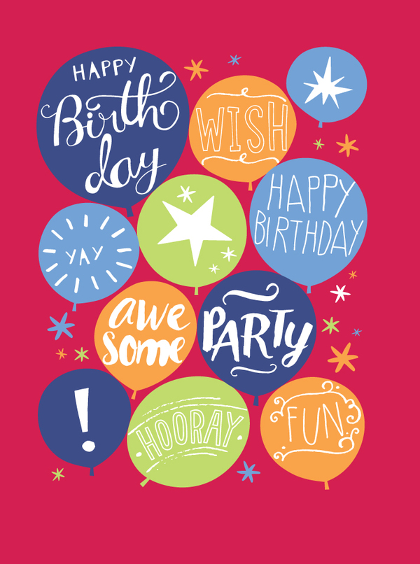 bday-HBD word balloons
