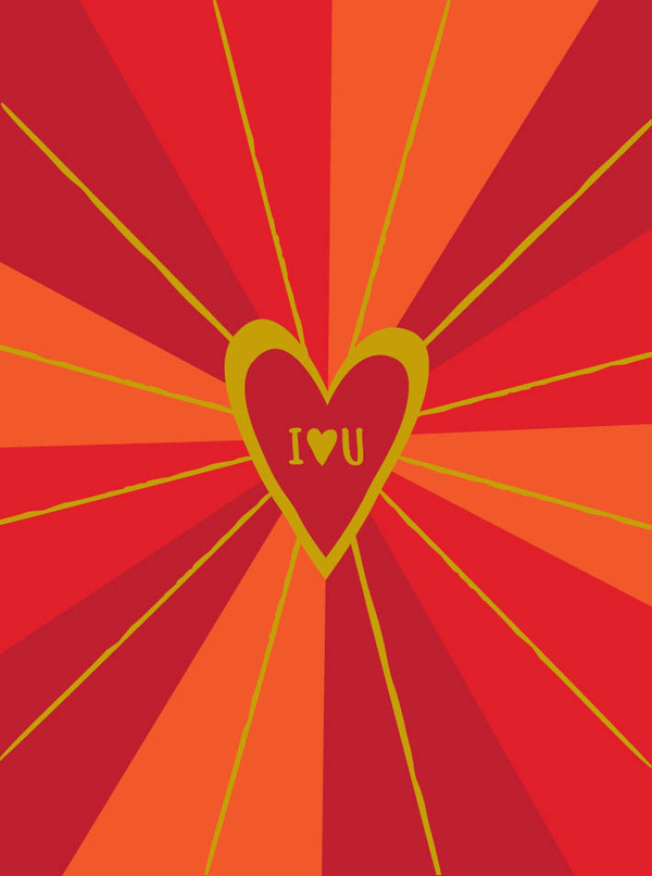 val-I heart U sun with metallic detail