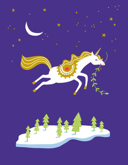 xmas-magical holiday unicorn